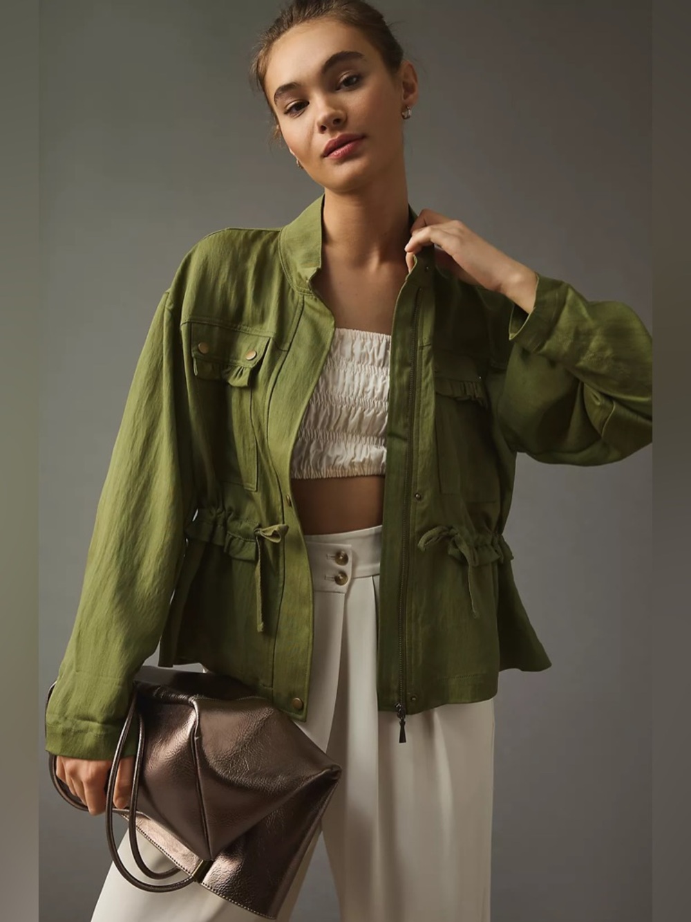 Anthropologie Utility Jacket in Moss